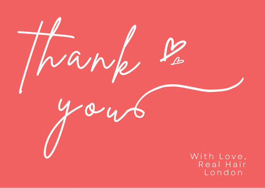 "Thank You With Love, Real Hair London" Gift Card