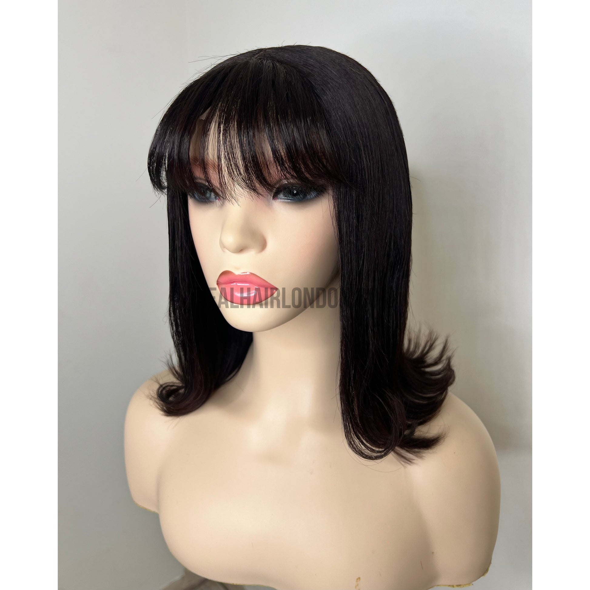 Exclusive 10-Inch 100% Human Hair Bob Wig with Natural Bangs – Limited Edition