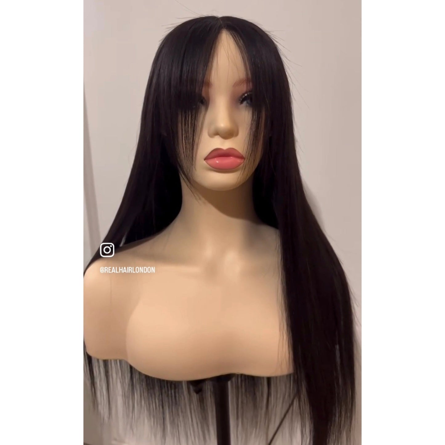 Exclusive Custom Handmade 18” 100% Human Hair Wig – Sleek Elegance with 4”x4” Closure