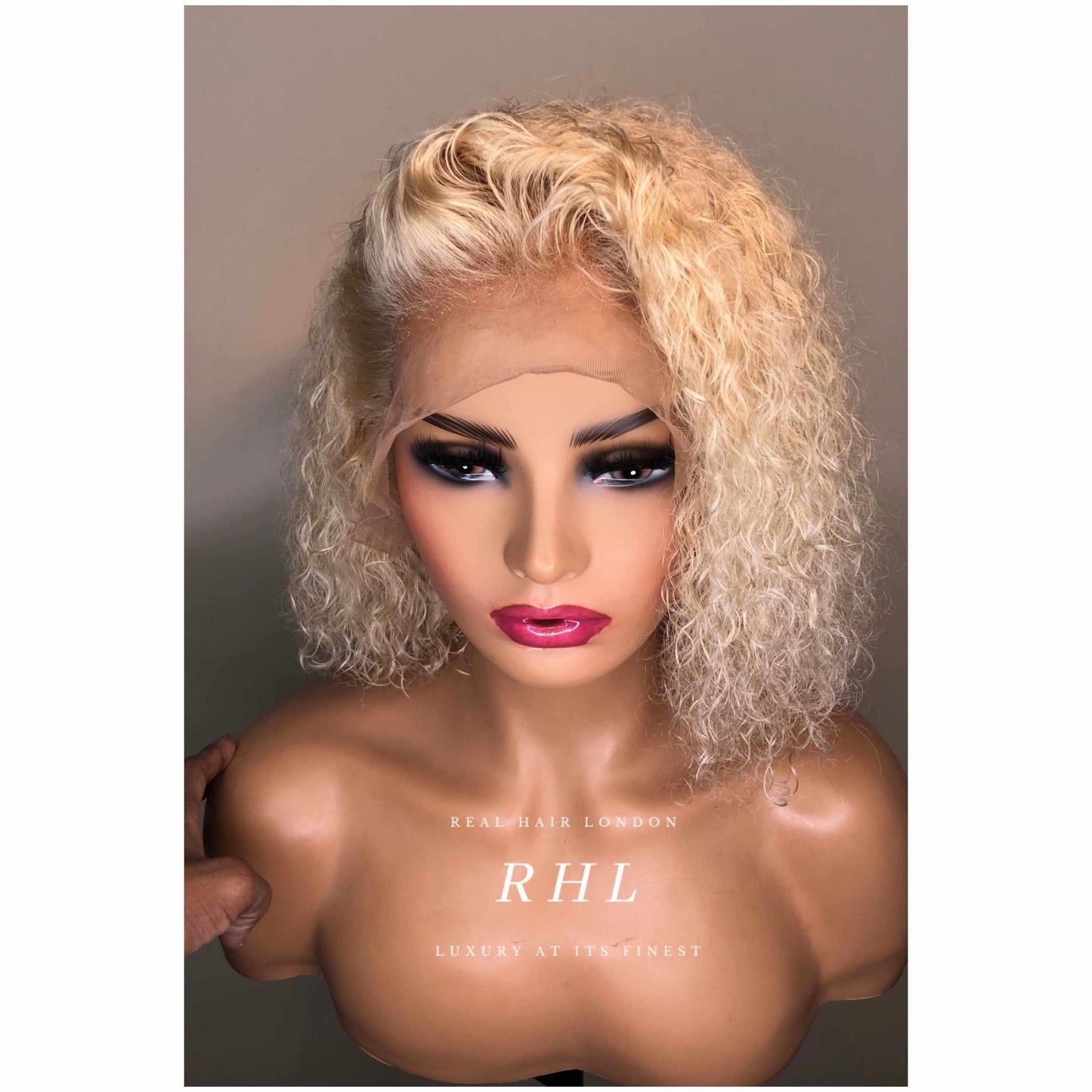 Barbie | 100% Legally Blonde | 100% Natural Curly Indian Bleached Blonde | Colour 613 Ice Gold (hard to find) | Wig Strap + Wig Comb Included-Wigs-Real Hair London-Real Hair London