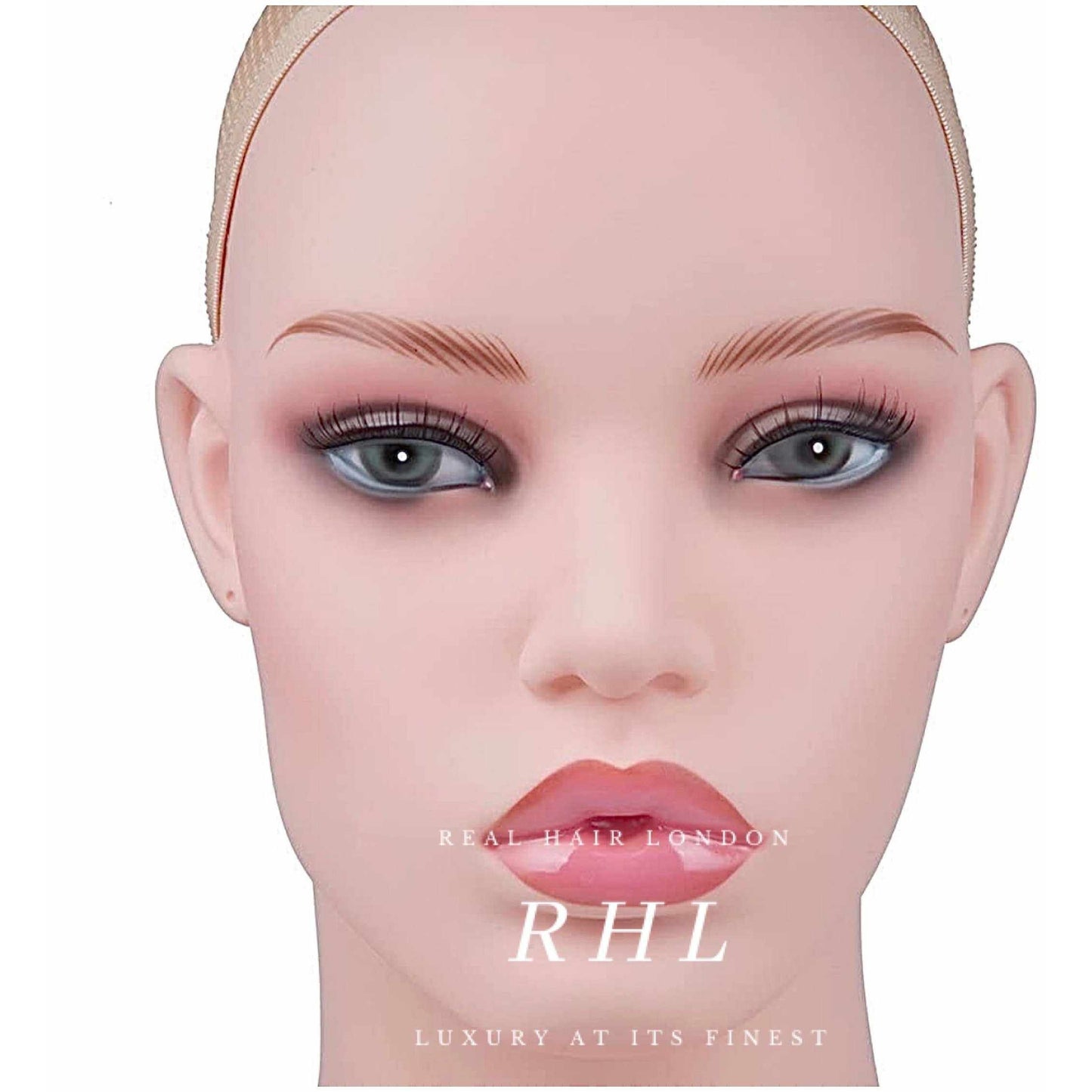 Female Mannequin Head And Bust Pale Skin Tone Realistic Makeup Wig And Jewellery Display Stand-Mannequins-Real Hair London-Real Hair London